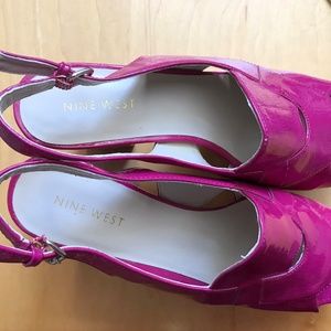 Nine West Cork Platform Patent Leather Sandals